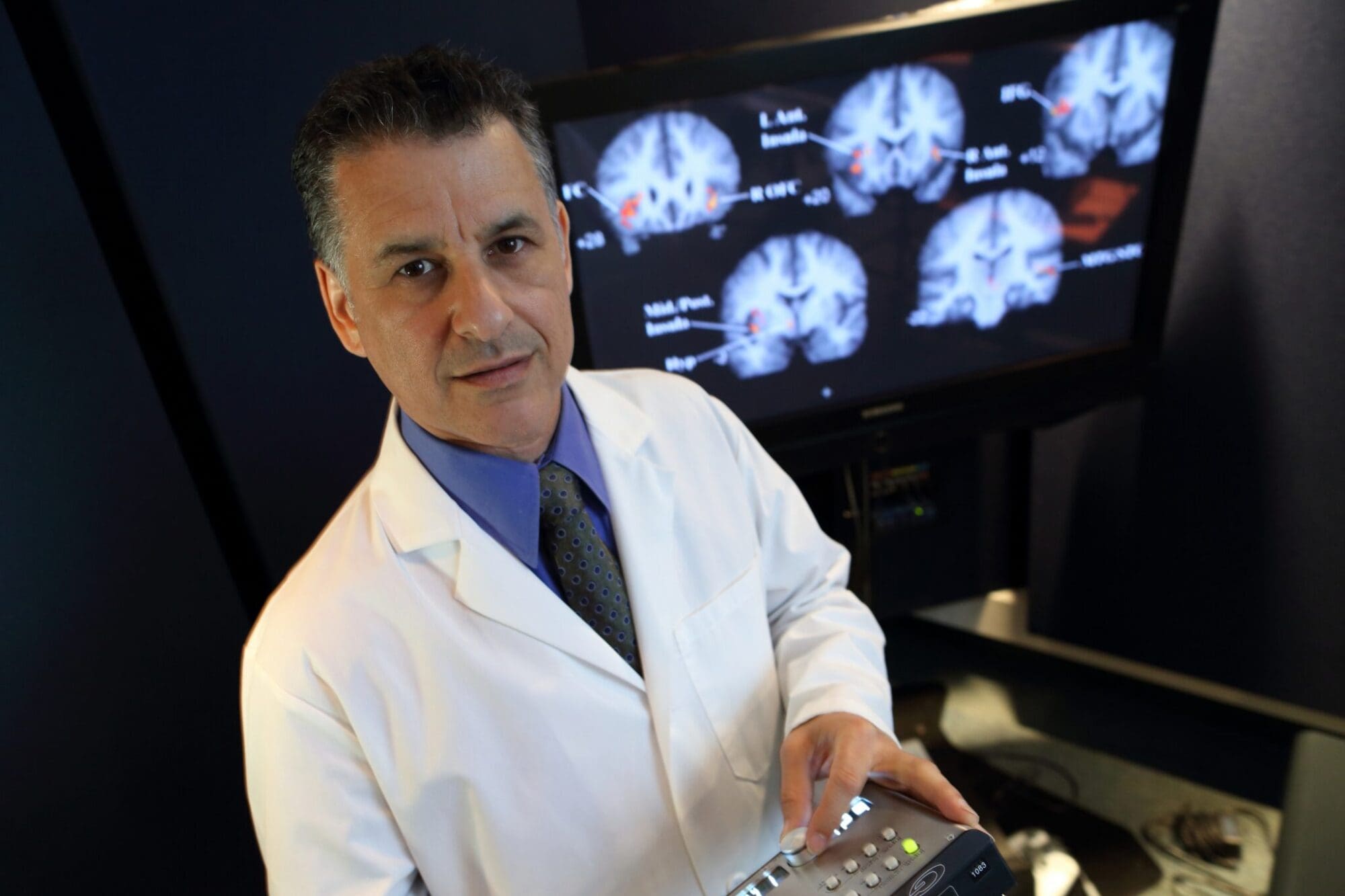 Neuroscientist Dan Levitin in his lab